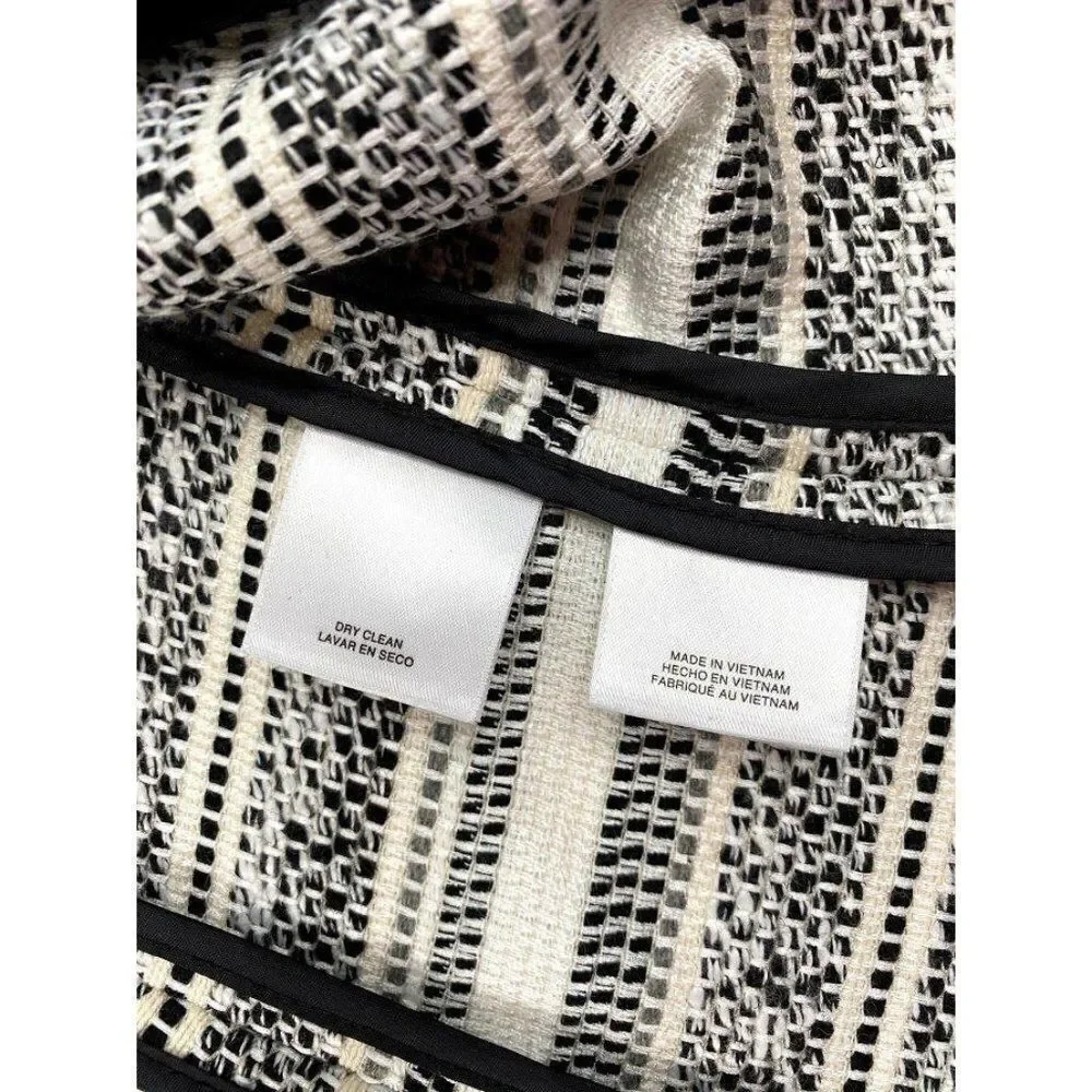 Kasper Blazer Jacket XL Petite Black White Open‎